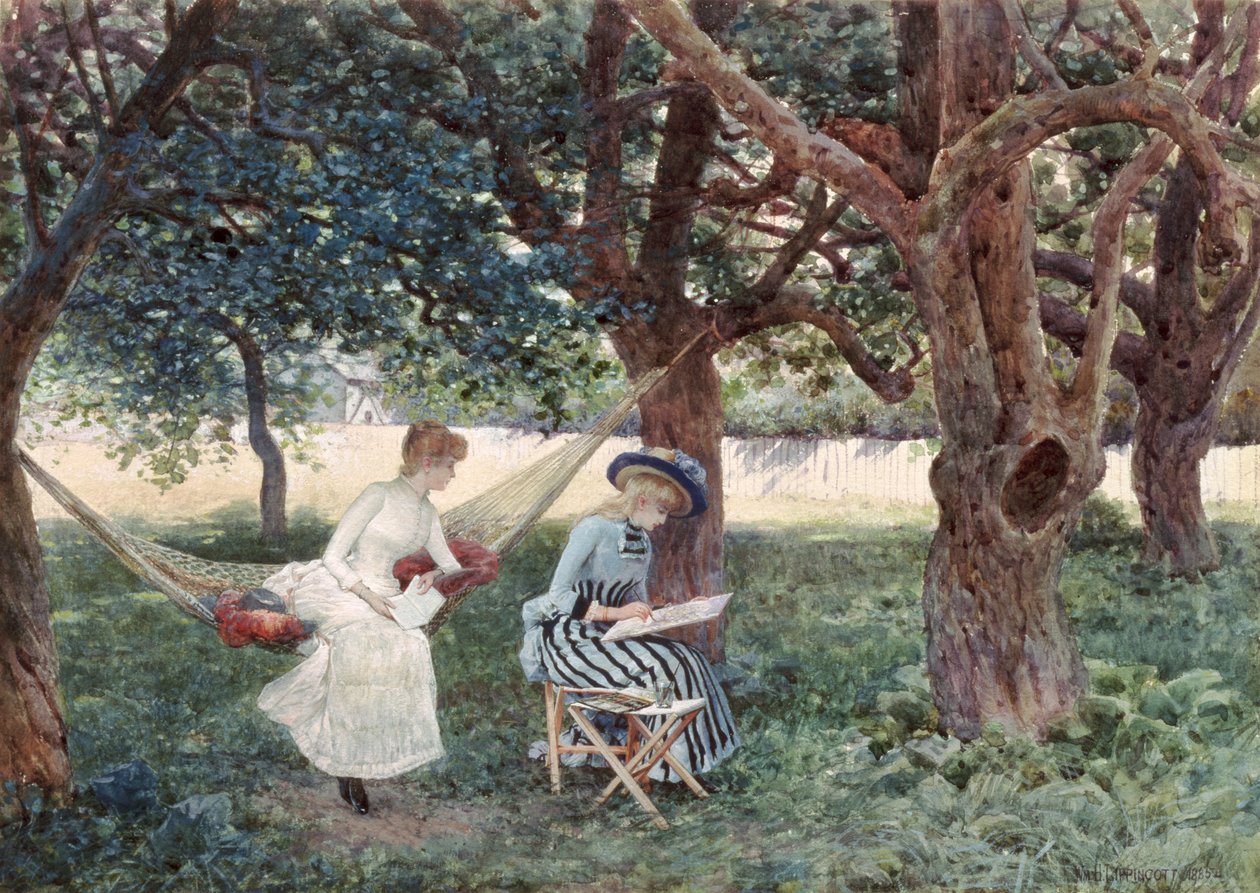 Tarde de Verão, Morris, Connecticut, 1885 (wc no papel) de William Henry Lippincott