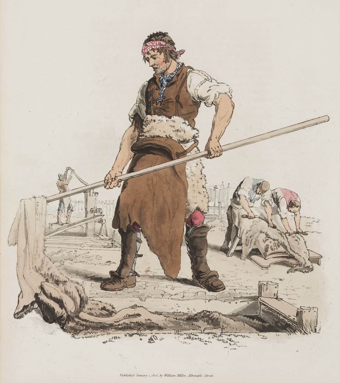 Bronzeamento, de The Costume of Great Britain, 1805 (aquatinta colorida à mão) de William Henry Pyne