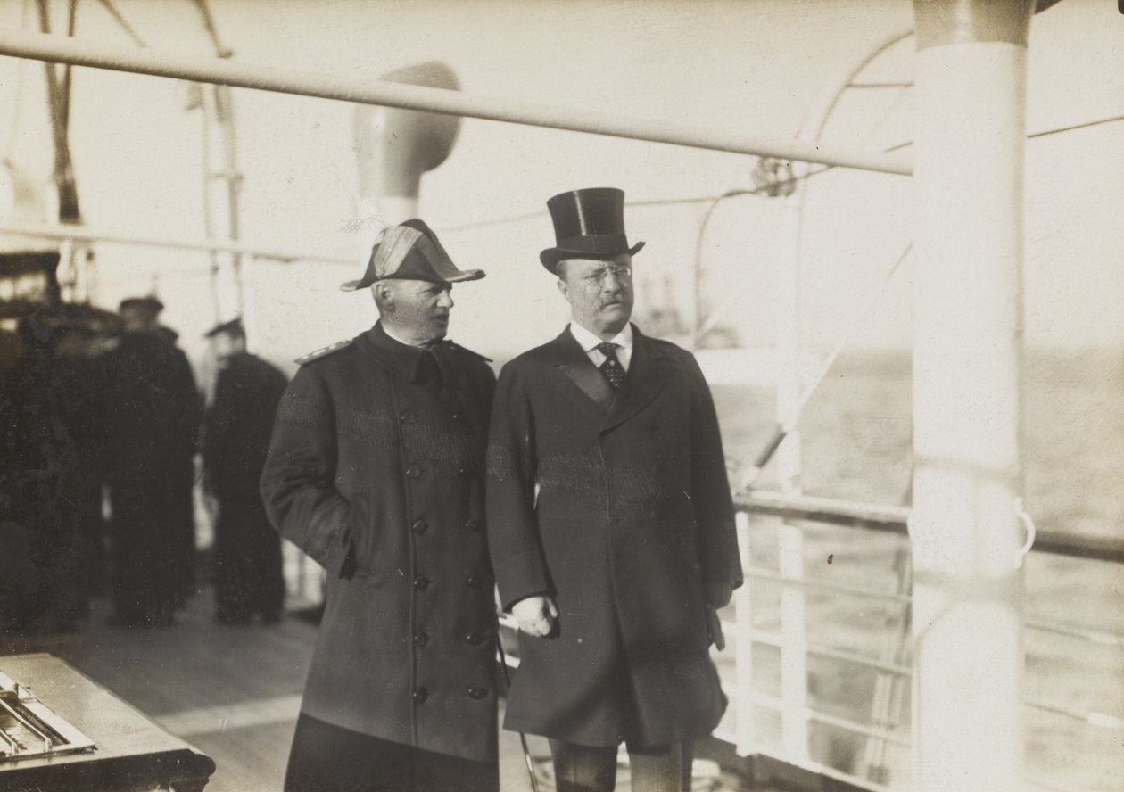 Presidente Roosevelt e Almirante Evans no Mayflower, c.1908 de William Herman Rau