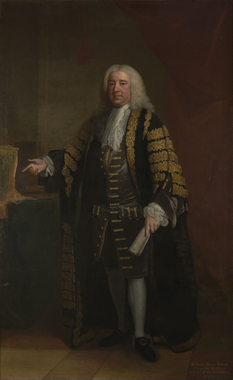 Retrato de Henry Pelham, primeiro ministro britânico (1694-1754) de William Hoare