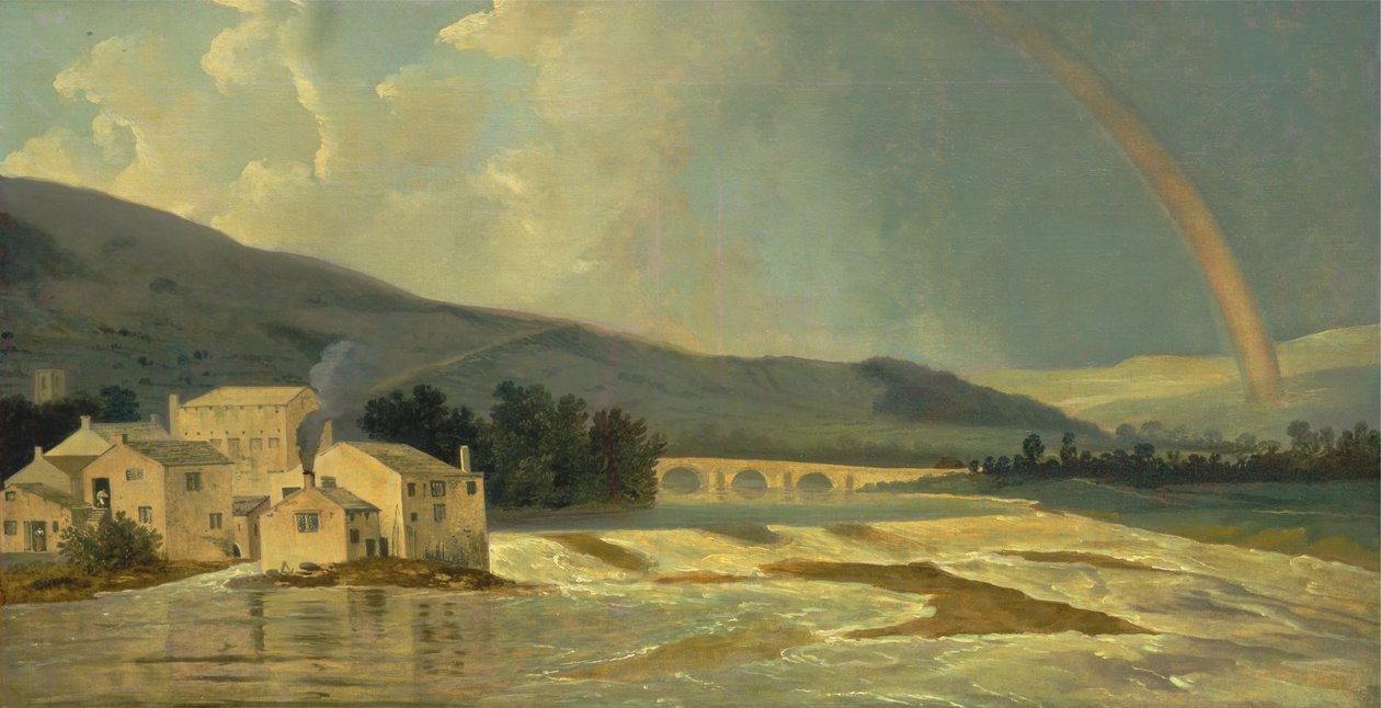 Otley ponte sobre o rio Wharfe de William Hodges