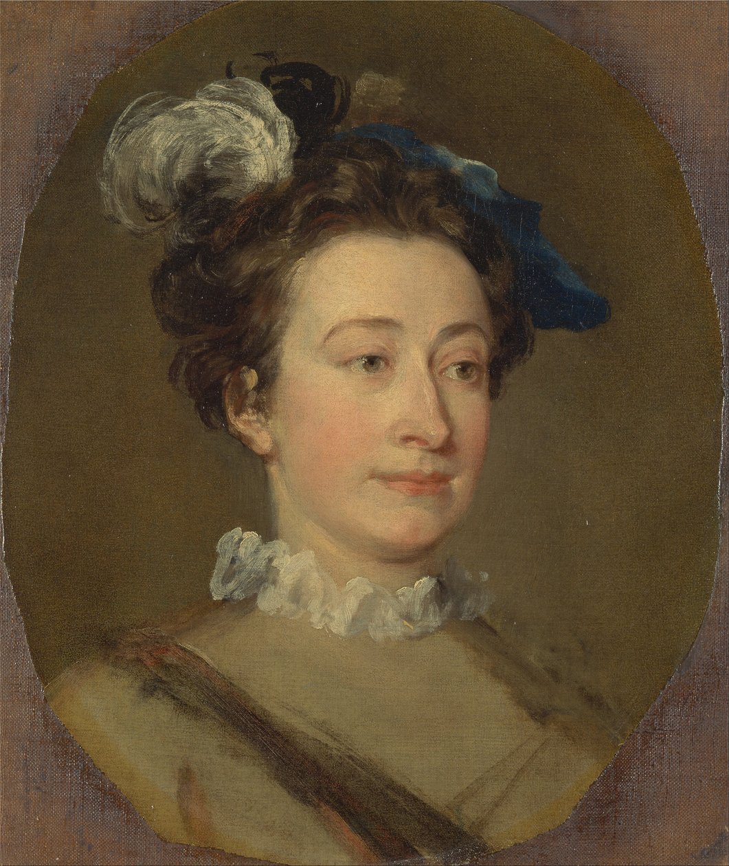 Menina, em, um, plumed, chapéu de William Hogarth