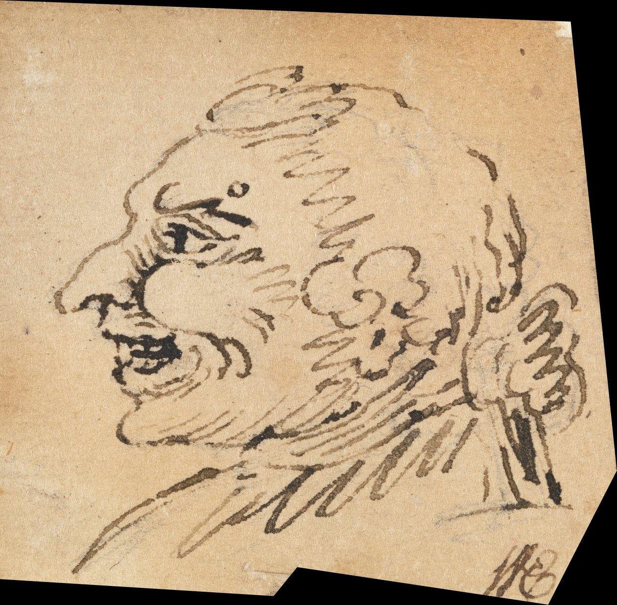 Cabeça masculina grotesca de William Hogarth