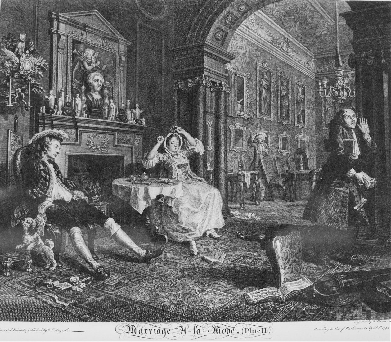 Casamento à la Mode, Plate 2, (no início da manhã) de William Hogarth