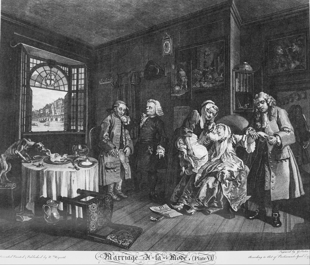 Casamento à Moda, Prato 6, (A Morte da Condessa) de William Hogarth