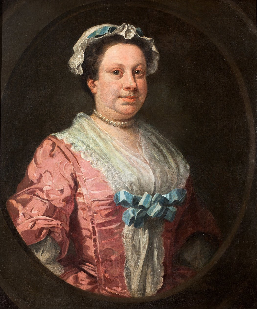 Retrato da Irmã Artistas, Anne Hogarth (1701-1771) ou, Lady in Rose Taffeta de William Hogarth