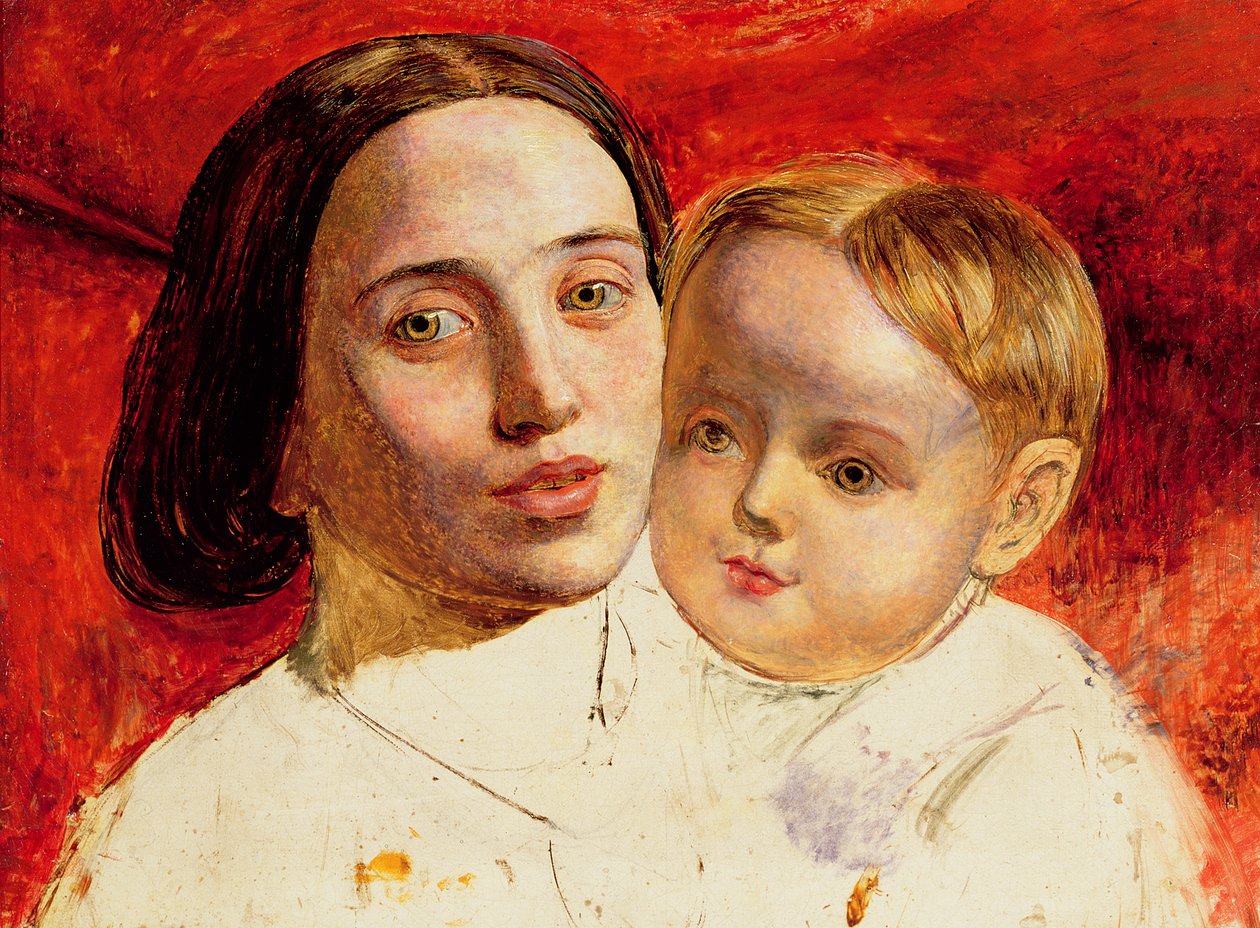 A irmã dos artistas, Sra. Sarah Wilson e seu filho de William Holman Hunt