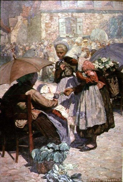 Dia de mercado, Etaples de William Holt Yates Titcomb