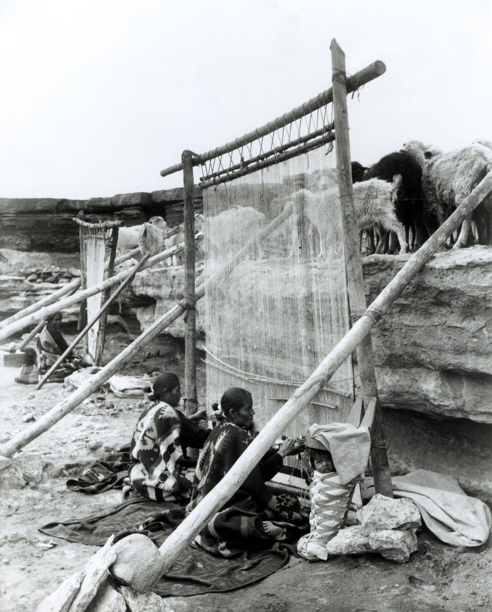 Tecelões navajos, c.1914 de William Carpenter