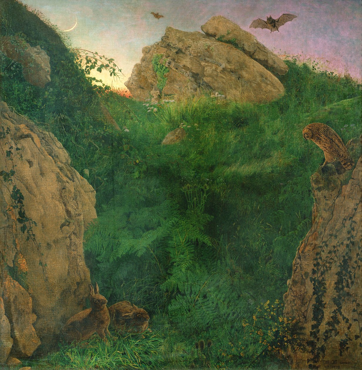 Crepúsculo (óleo) de William J. Webbe or Webb