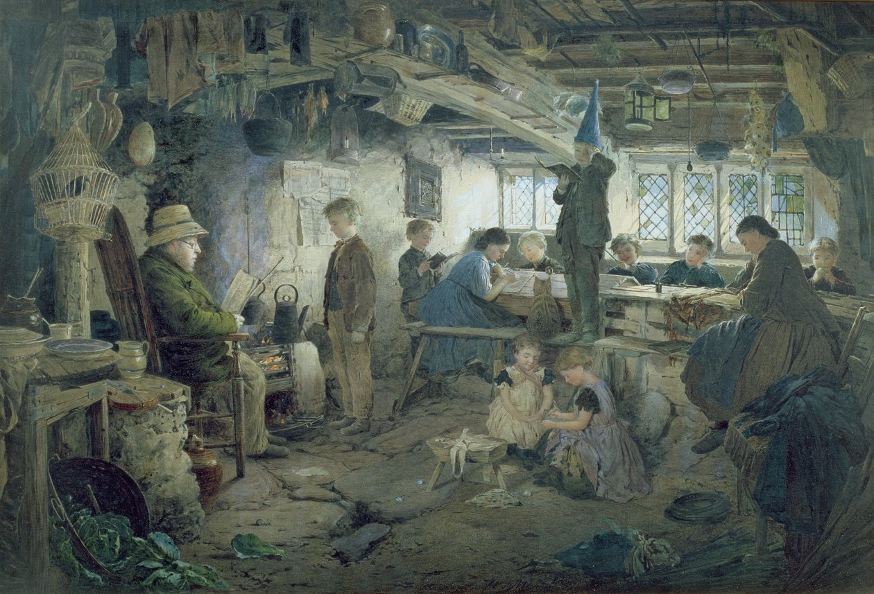 O mestre estrito da escola, 1868 de William Jabez Muckley