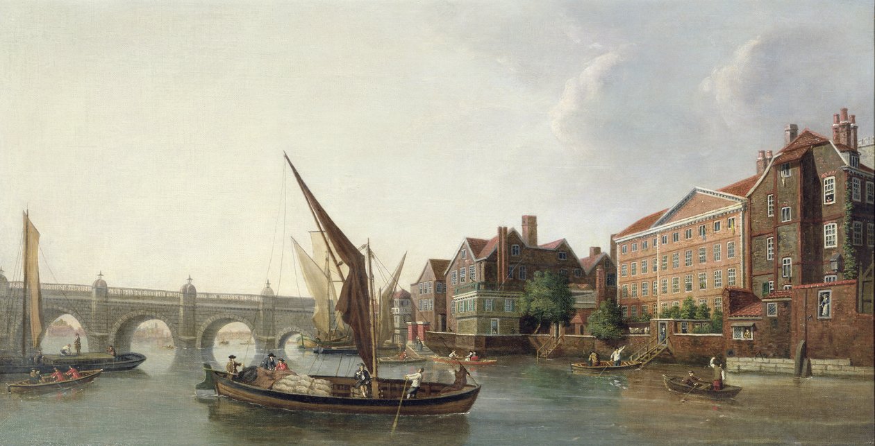 Vista, de, antigas, westminster, ponte, londres de William James