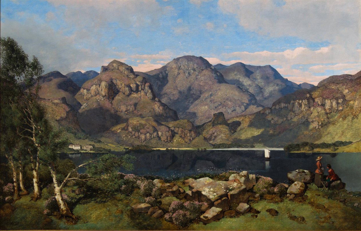 Derwentwater olhando para Borrowdale, 1855 de William James Blacklock