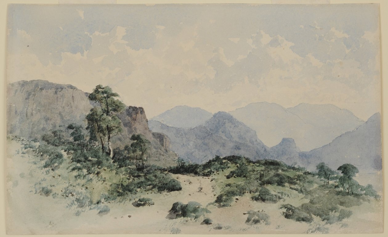 Lake District Fells, Borrowdale, 1840-58 (wc no papel) de William James Blacklock