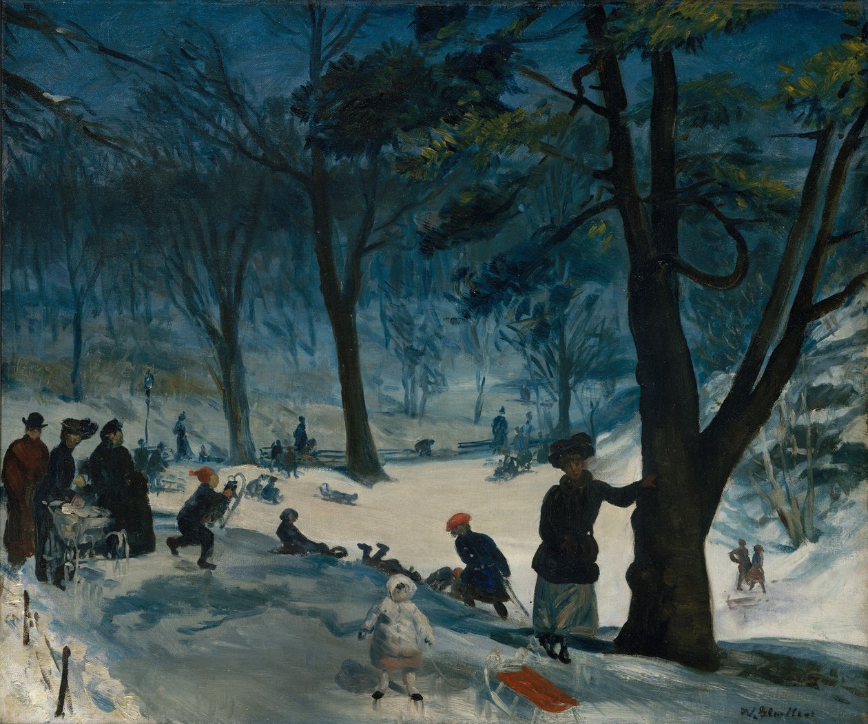 Central Park, inverno, c.1905 de William James Glackens