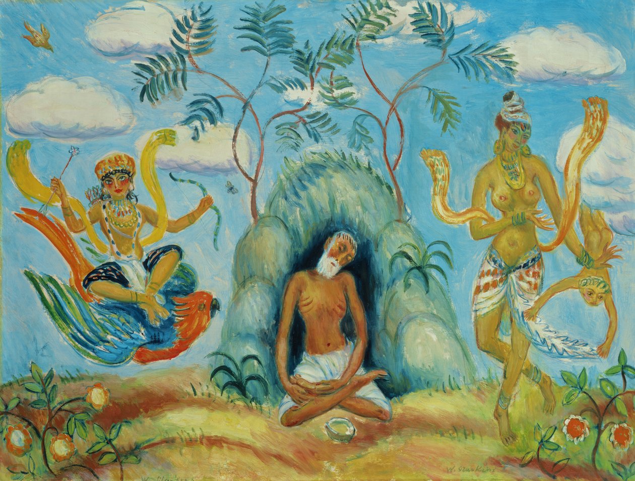 Krishna e donzelas tolas de William James Glackens