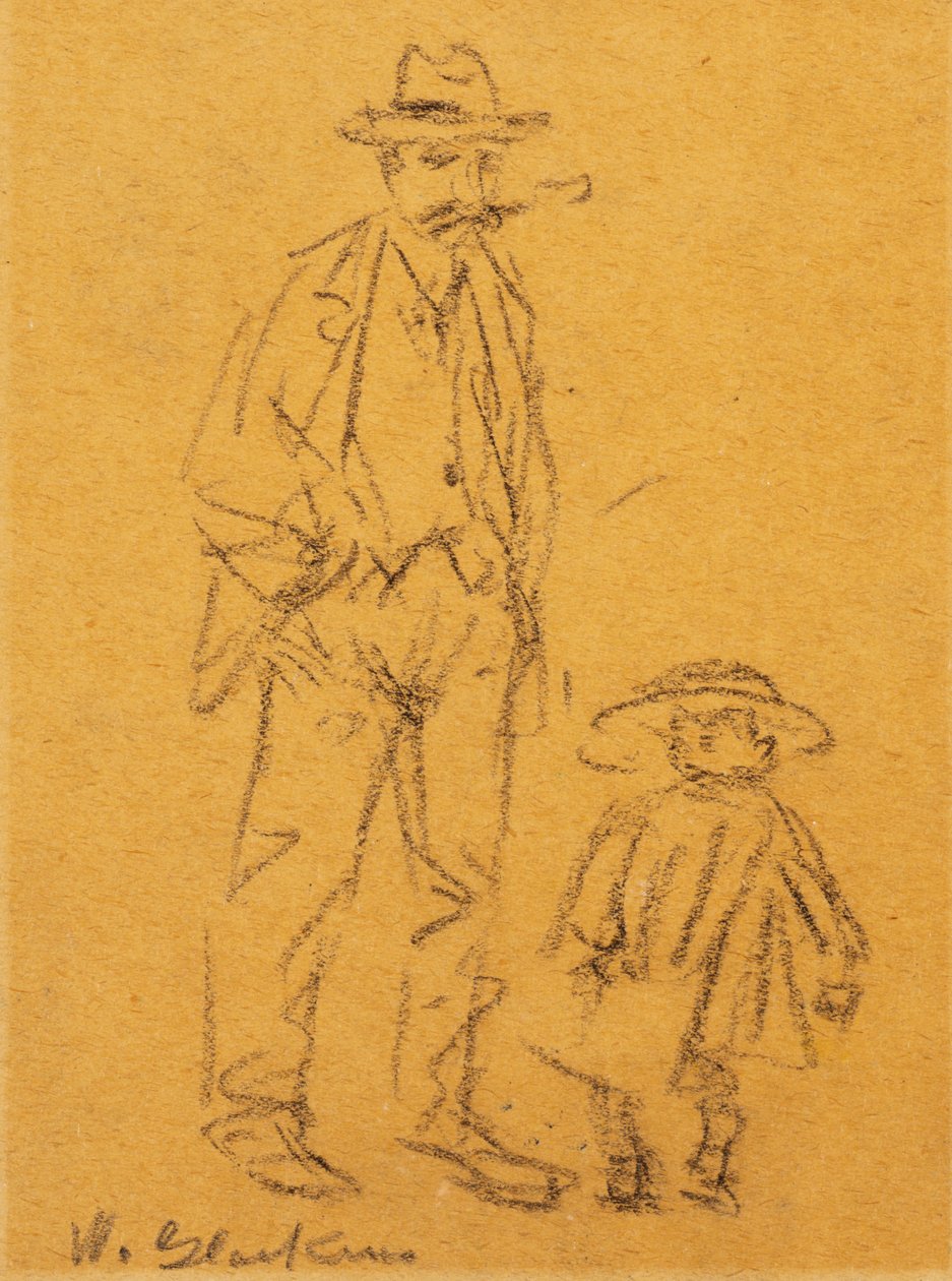 Homem com criança de William James Glackens