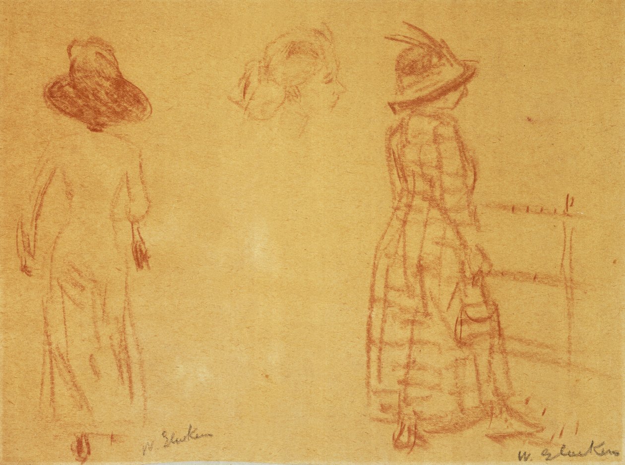 Vermelho - duas mulheres e uma cabeça de William James Glackens