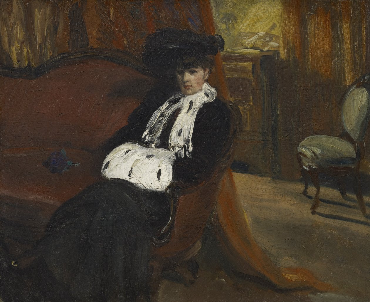 O Arminho Muff, c.1903 de William James Glackens