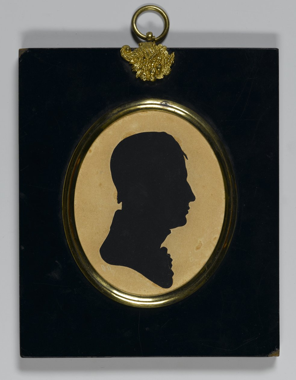 Perfil de um homem, c.1835 (papel em moldura de papel machê com latão) de William James Hubard