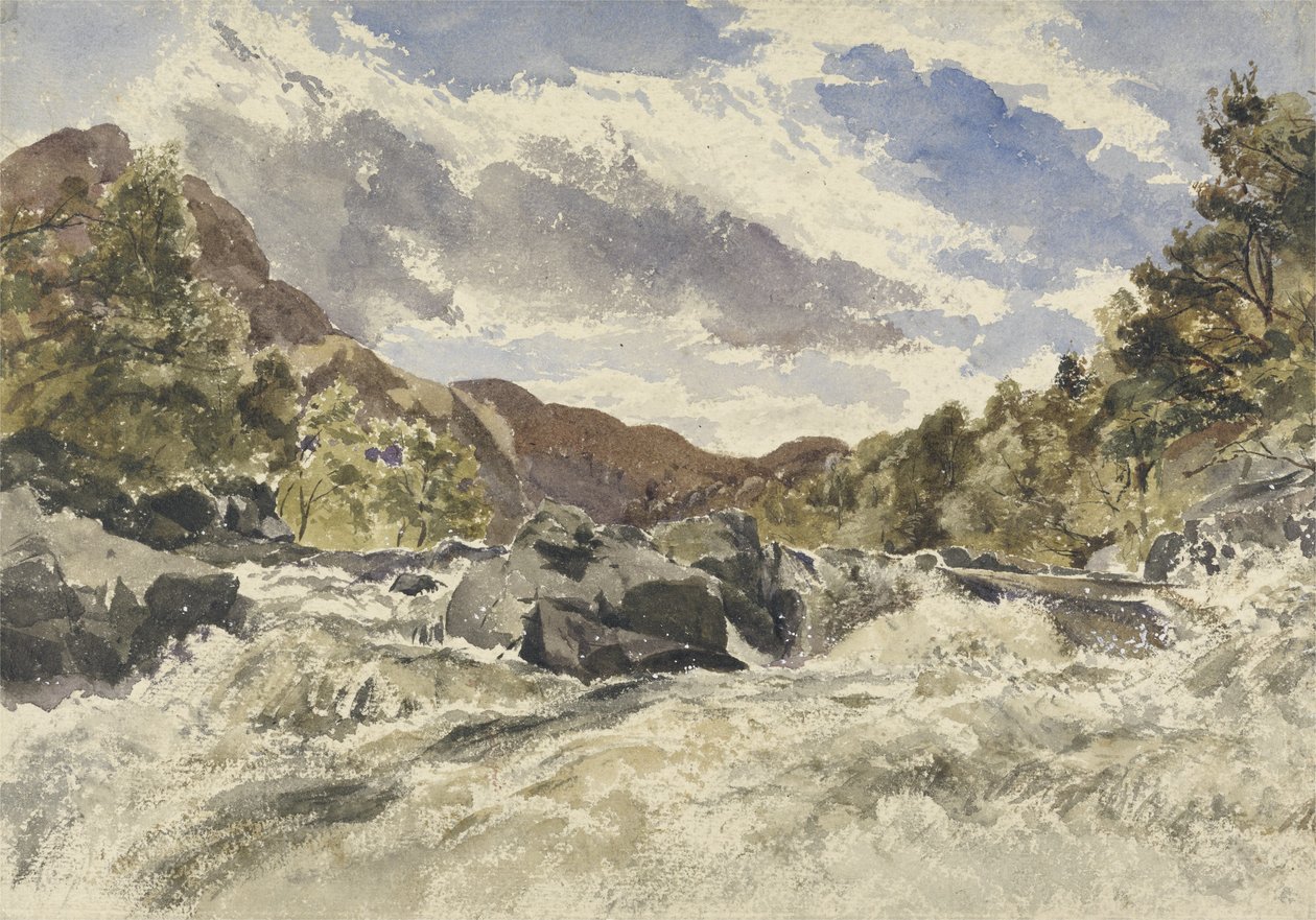 Uma torrente de montanha (wc no papel) de William James Muller