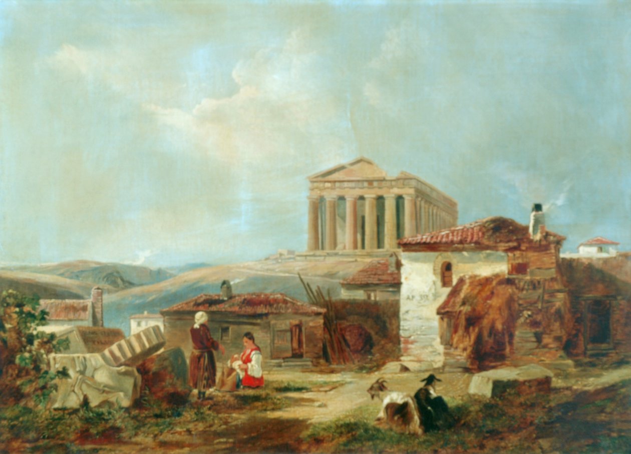 Atenas com a acrópole, 1839 de William James Muller