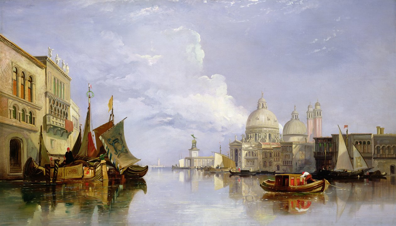 O Grande Canal com a Igreja de Santa Maria Della Salute, Veneza de William James Muller