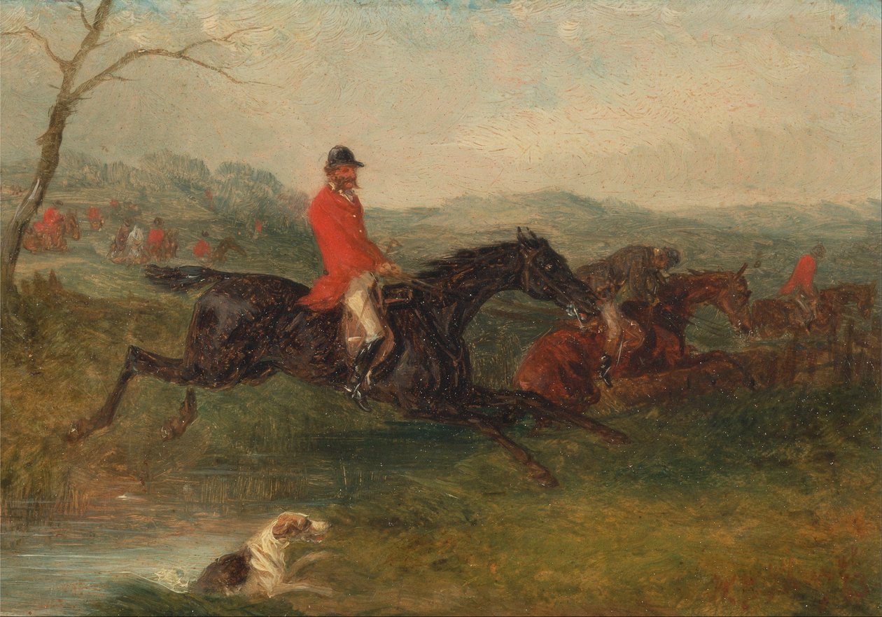 Foxhunting - limpando um riacho de William Joseph Shayer