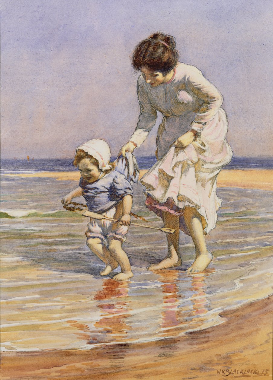 Remando, 1915 (wc e lápis no papel) de William Kay Blacklock