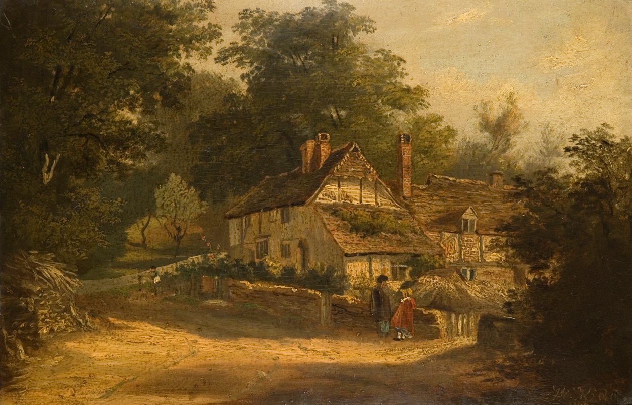 Casas antigas em Petersfield, 1820 de William Kidd
