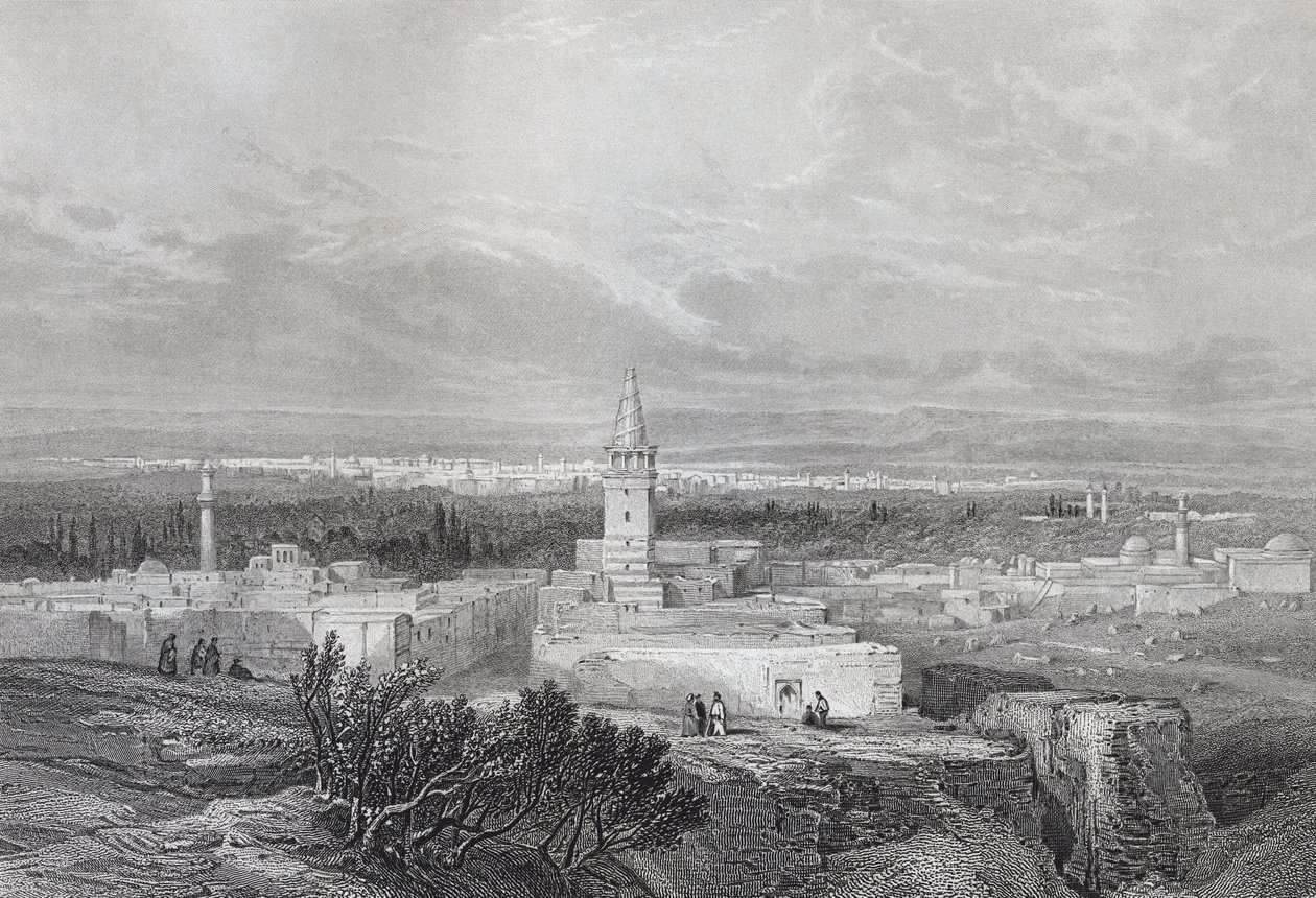 Damasco, gravado por JH Kernot, do dicionário imperial da Bíblia, publicado por Blackie & filho, c.1880s de William Lewis Telbin