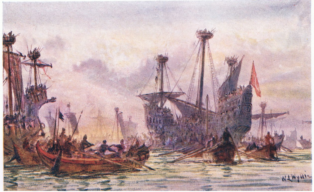 Richard I em ação com o navio sarraceno, 1915 de William Lionel Wyllie