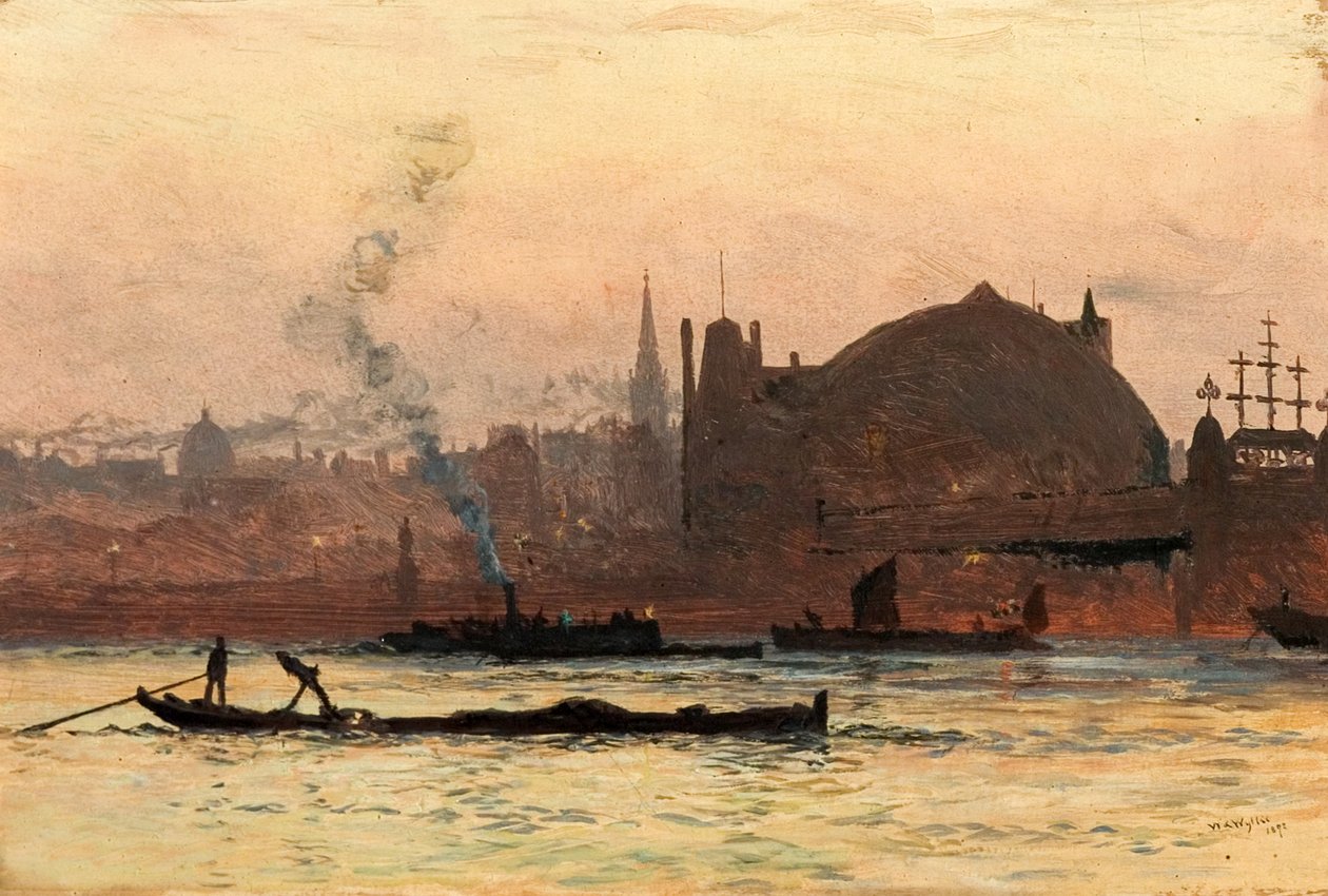 O Tamisa perto de Charing Cross, Londres, 1892 de William Lionel Wyllie