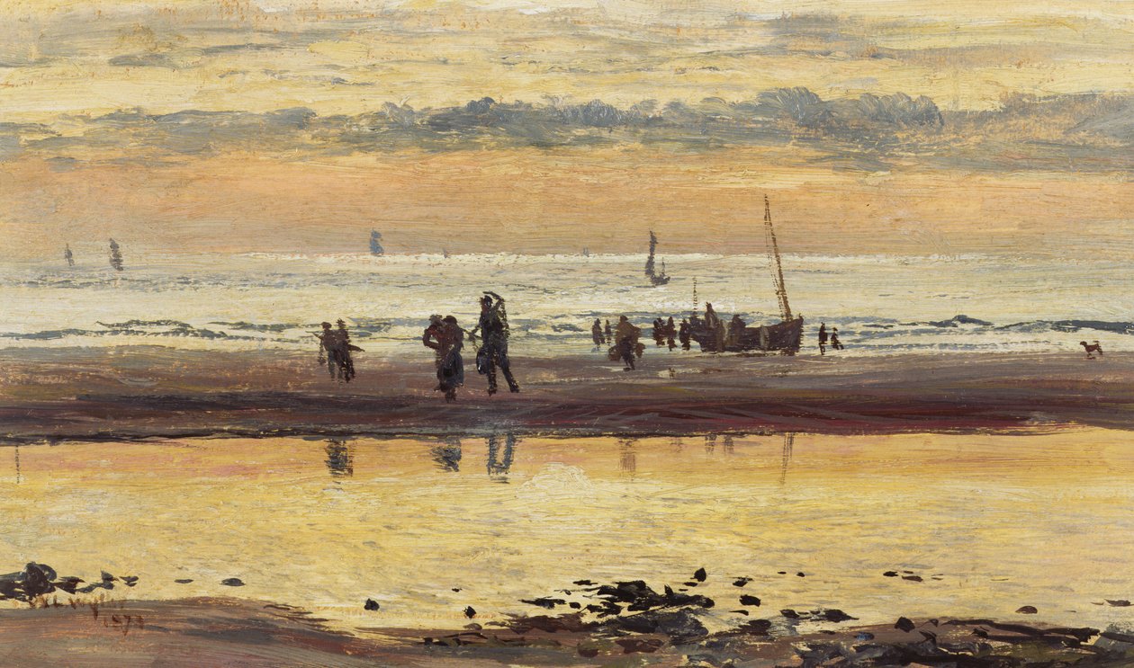 Em direção ao pôr do sol, Boulogne Sands, 1873 de William Lionel Wyllie