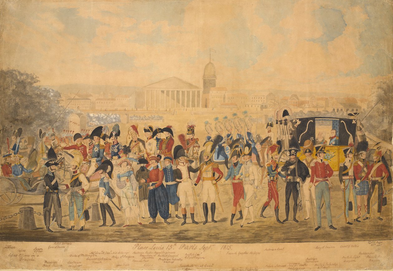 Lugar Louis XV, Paris, setembro de 1815 (wc no papel) de William Loftie