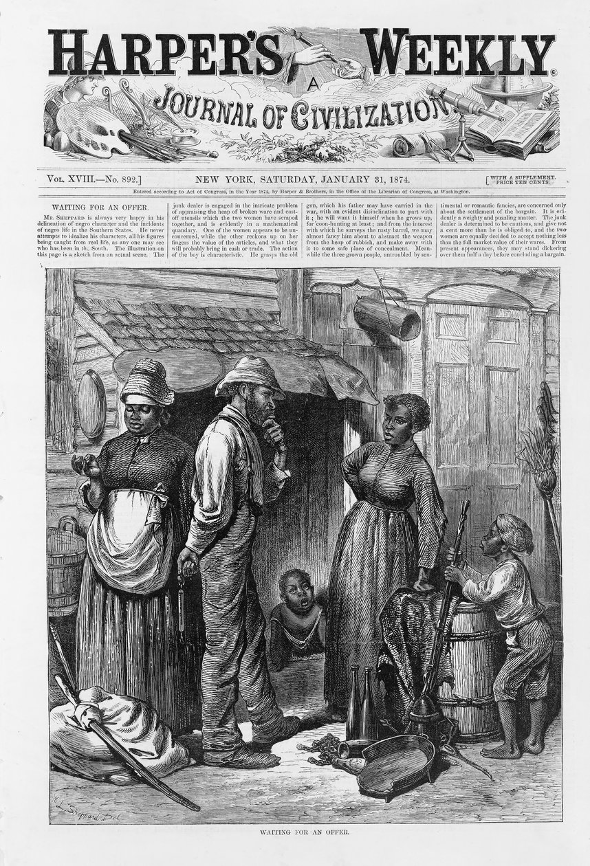 Esperando por uma oferta, pub. 1874 de William Ludlow Sheppard