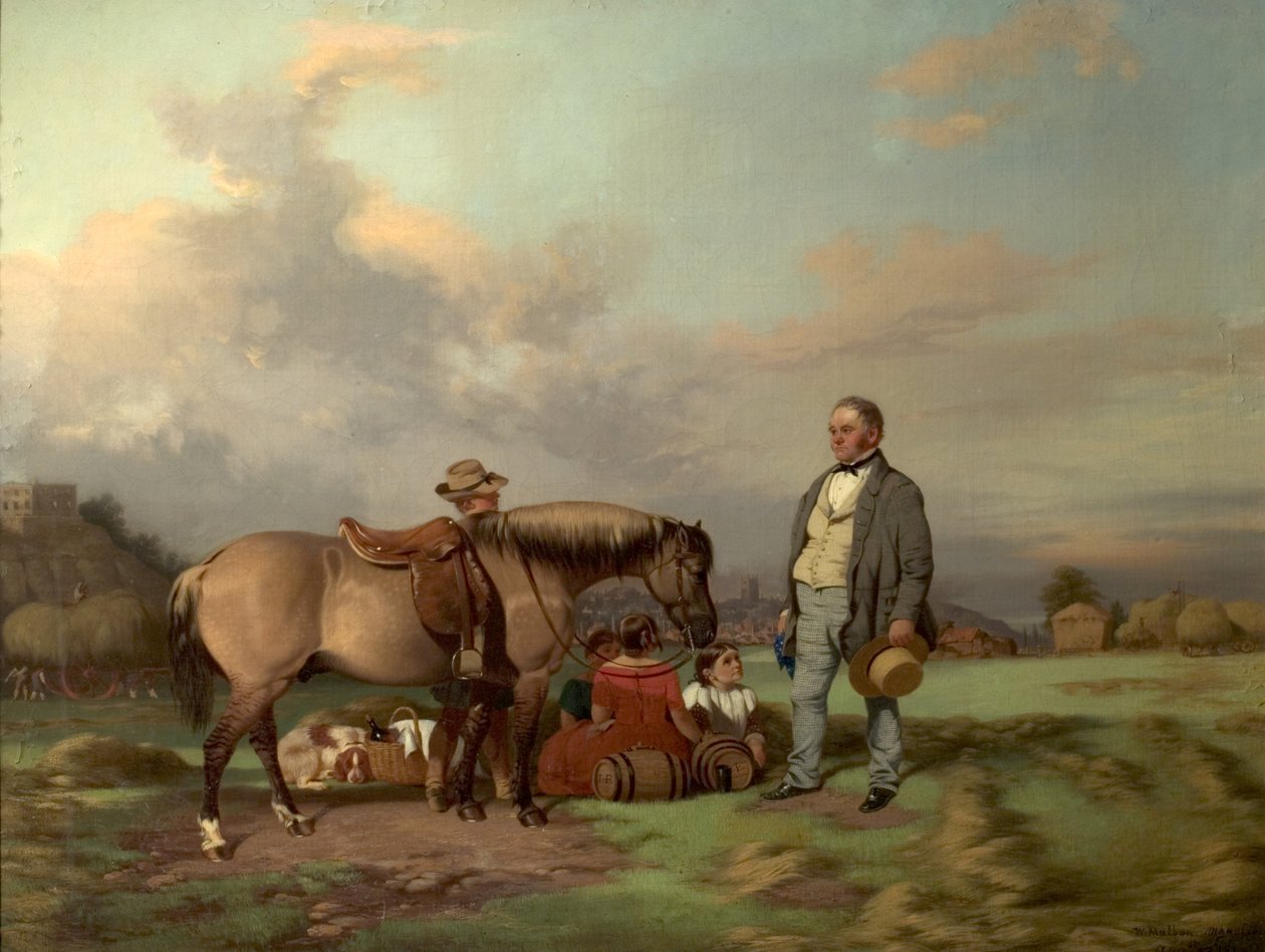 Joseph Fenton com sua família em Meadows, Nottingham, 1840 de William Malbon