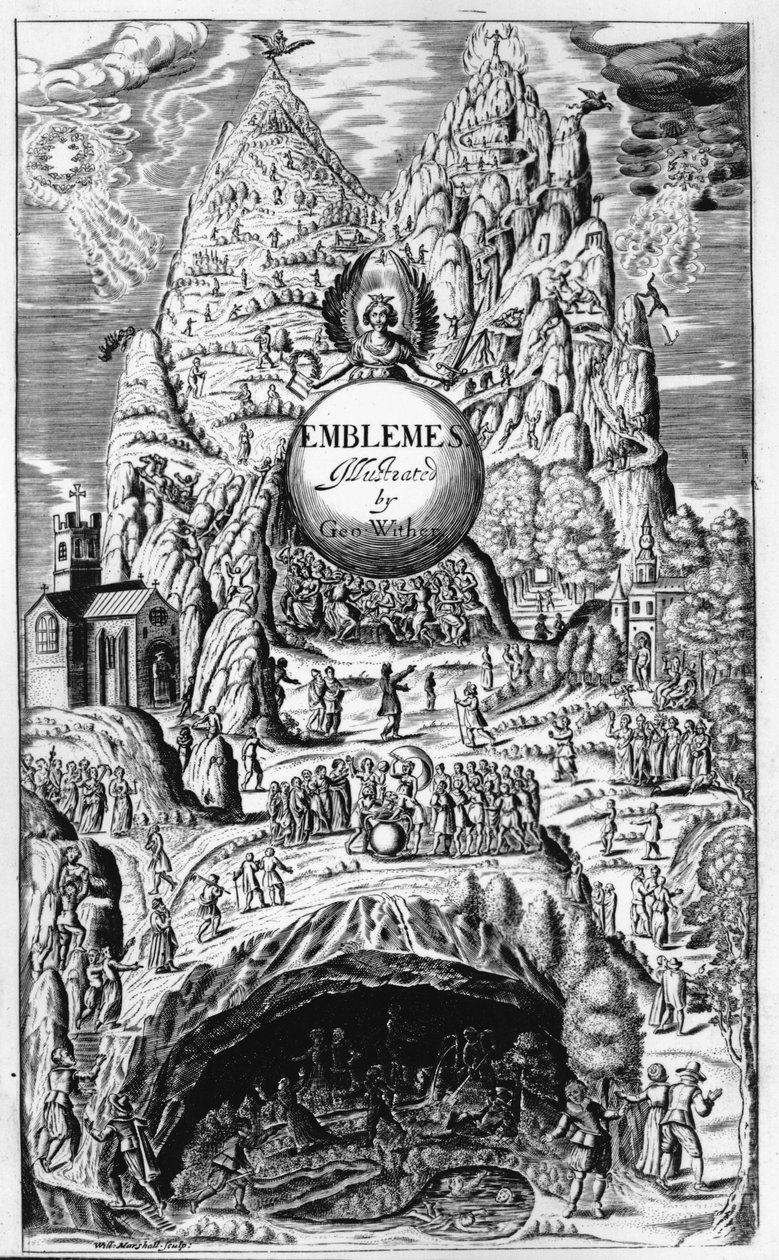 Frontispício para &39;Emblemas&39; de George Wither, 1635 de William Marshall