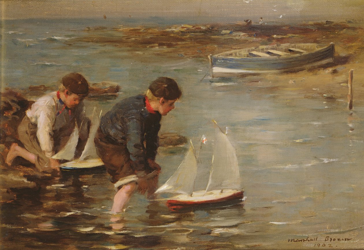 Começando a Corrida, 1902 (óleo sobre tela) de William Marshall Brown