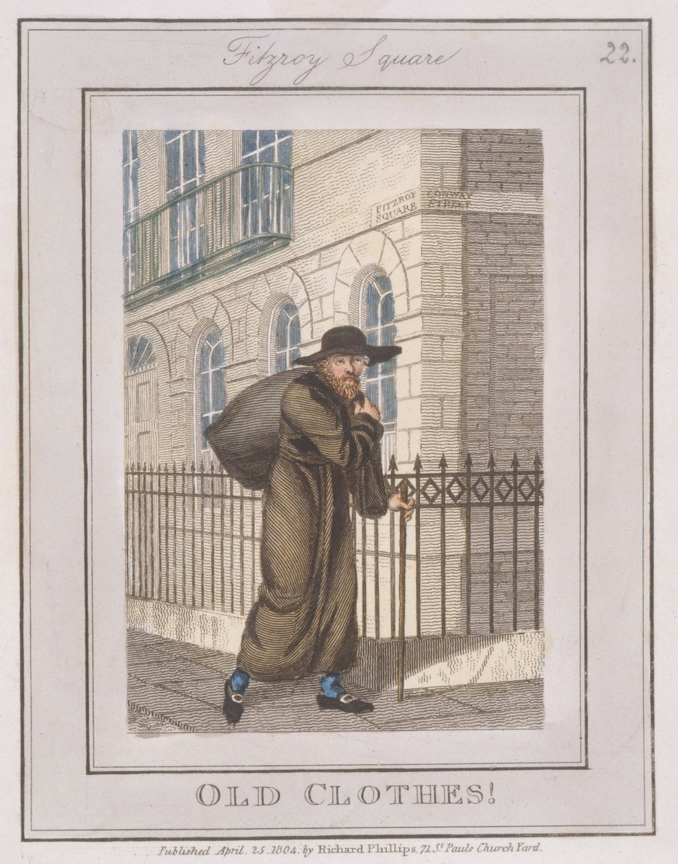 Roupas antigas, da descrição das placas, representando os comerciantes itinerantes de Londres ... de William Marshall after Craig