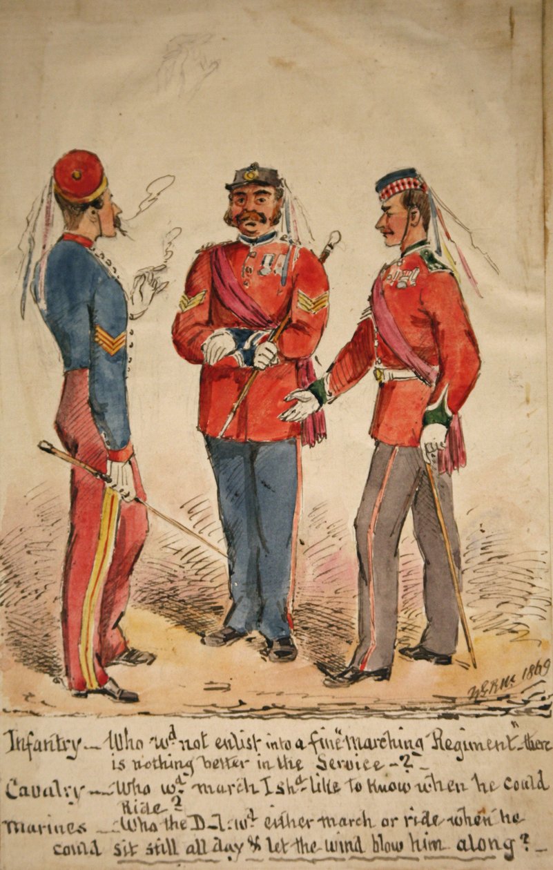 Discussão de infantaria, cavalaria e fuzileiros navais, 1869 de William Masters