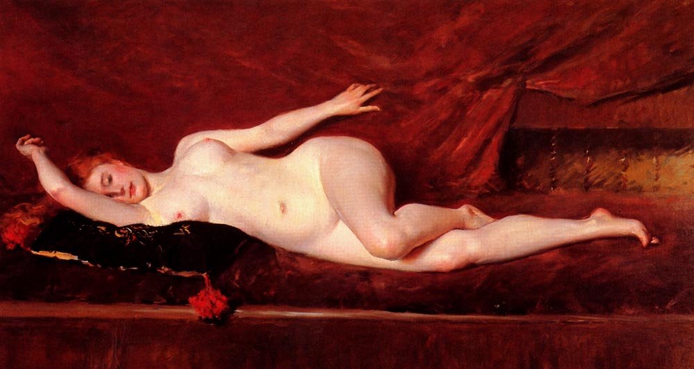 Um estudo em CurvesnFrancais: um estudo de curvas de William Merritt Chase