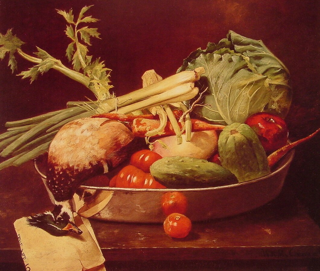 Ainda vida com Vegetablen de William Merritt Chase