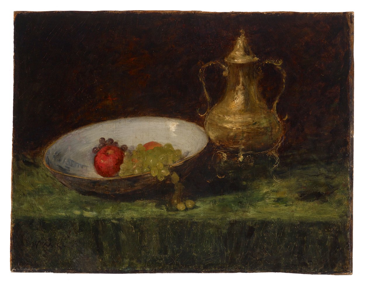 Ainda vida (fruta e panela de cobre) de William Merritt Chase