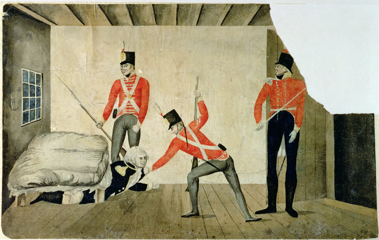 Esboço da prisão de Bligh de William Minchin