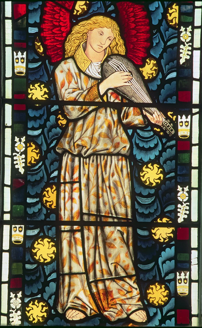 Anjo com um rebec, 1869 (vitral) (ver também 54923 e 77951) de William Morris