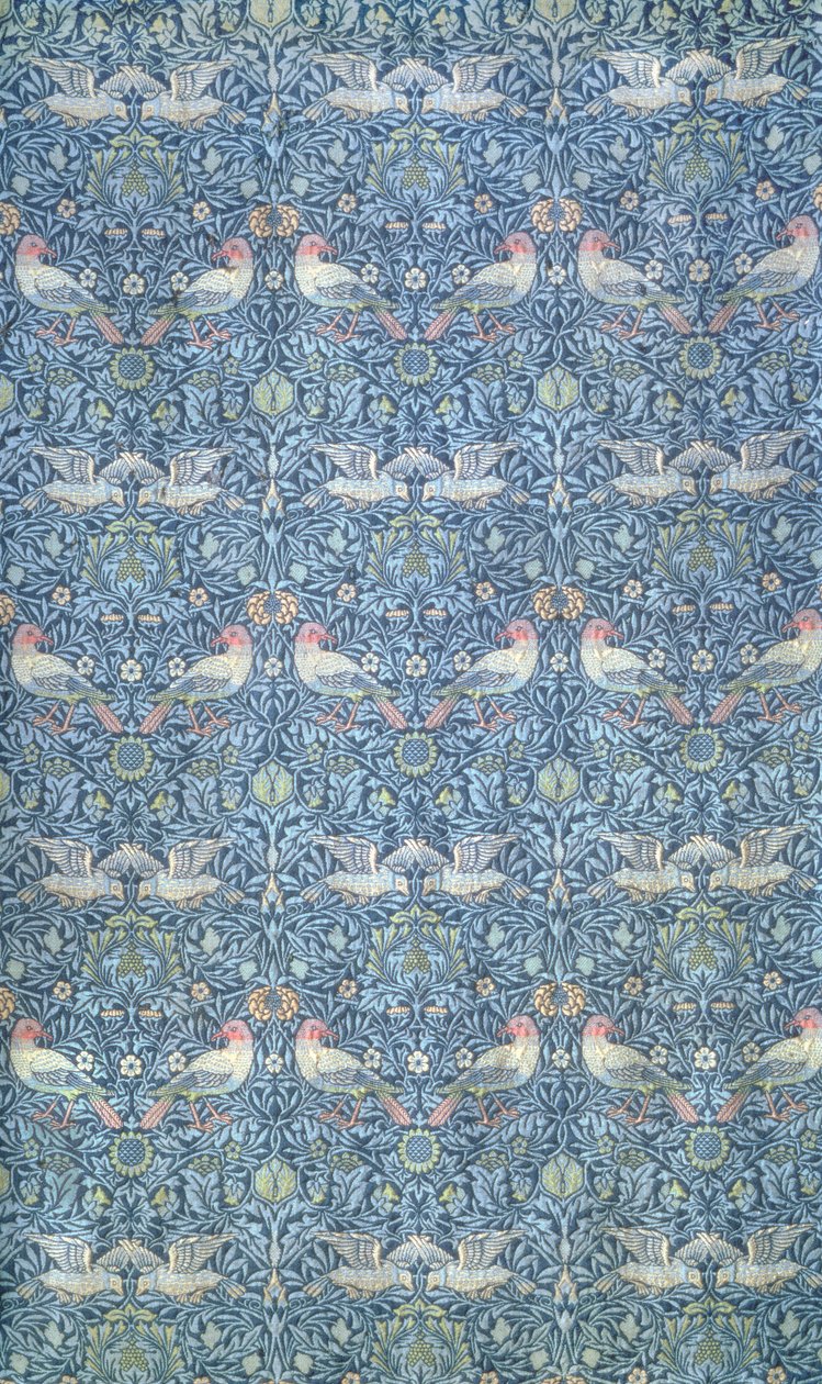 Bird, fabricado por Morris & Co., 1878 (tecido duplo de lã tecido) (ver também 76782) de William Morris