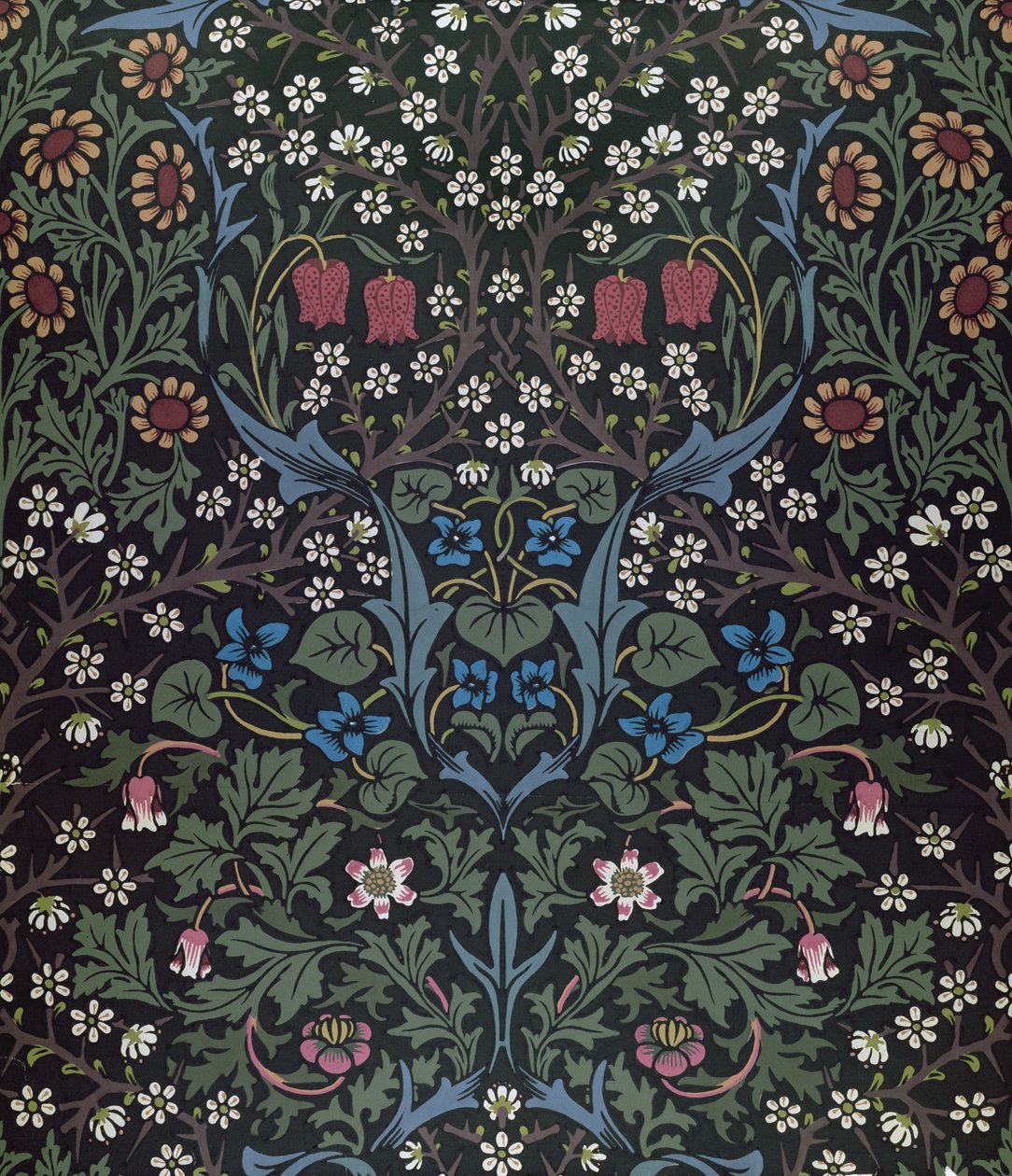 Design de papel de parede &39;Blackthorn&39;, 1892 de William Morris