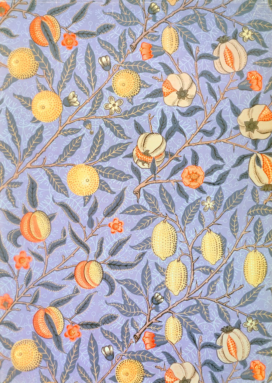 Design de papel de parede &39;Blue Fruit&39; ou &39;Romã&39;, 1866 de William Morris