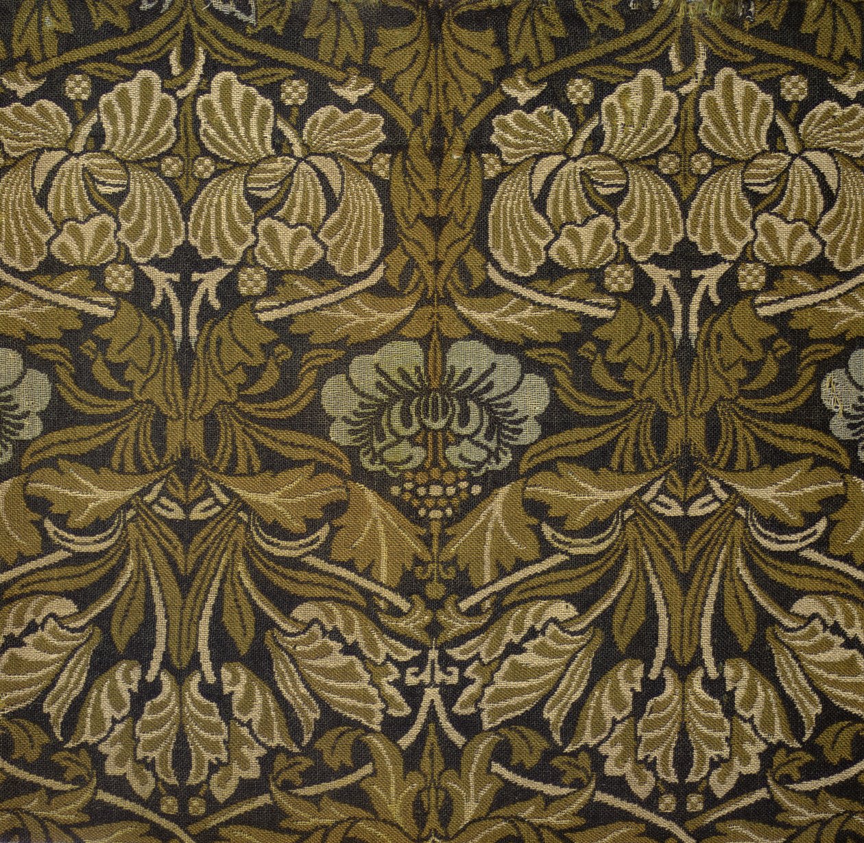 Detalhe de uma cortina, Tulip e Rose Design (algodão) de William Morris